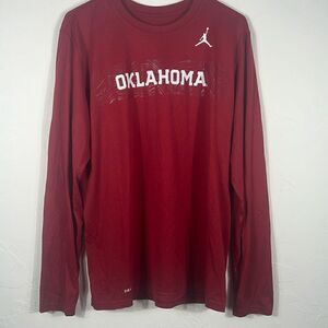 🔥🏈 OKLAHOMA SOONERS Nike Dri-Fit Jordan Lightweight Performance Tee - Men Sz M